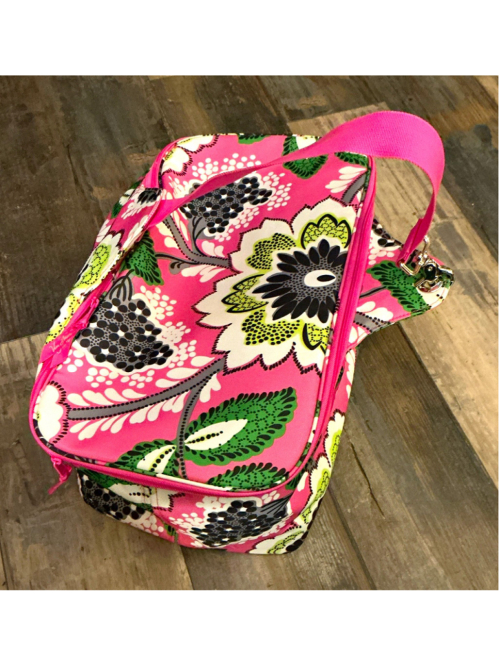 Vera Bradley Large Pink Floral Insulated Picnic Cooler Bag